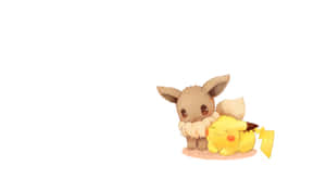 Cute Baby Pikachu And Eevee Wallpaper