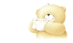 Cute Bear Coffee Cup Wallpaper