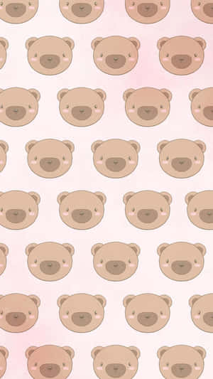 Cute Bear Pattern Wallpaper Wallpaper