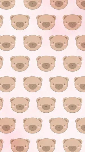 Cute Bear Pattern Wallpaper Wallpaper