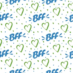 Cute Best Friend Bff Pattern Wallpaper