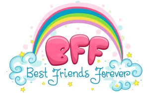 Cute Best Friend Rainbow Wallpaper
