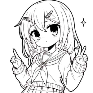 Cute Black And White Anime Girl Wallpaper