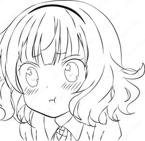 Cute Black And White Anime Girl Wallpaper