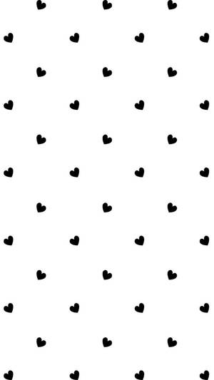 Cute Black And White Heart Pattern Wallpaper