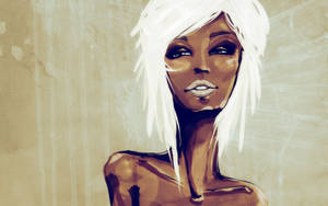 Cute Black Girl Model Painting Wallpaper