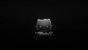 Cute Black Hello Kitty Logo Wallpaper