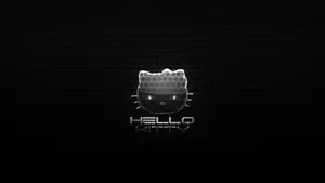 Cute Black Hello Kitty Logo Wallpaper