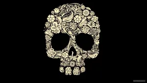 Cute Black Skull Mandala Wallpaper