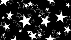 Cute Black Stars Pattern Wallpaper