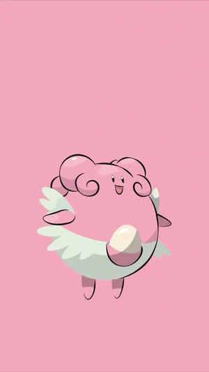 Cute Blissey On Pink Canvas Wallpaper