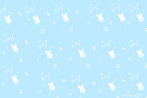 Cute Blue Aesthetic Baby Bunnies Wallpaper