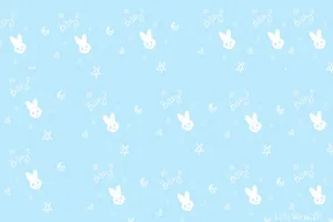 Cute Blue Aesthetic Baby Bunnies Wallpaper