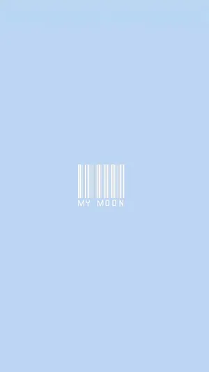 Cute Blue Aesthetic Minimalist My Moon Barcode Wallpaper