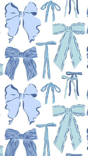 Cute Blue Bow Designs Wallpaper