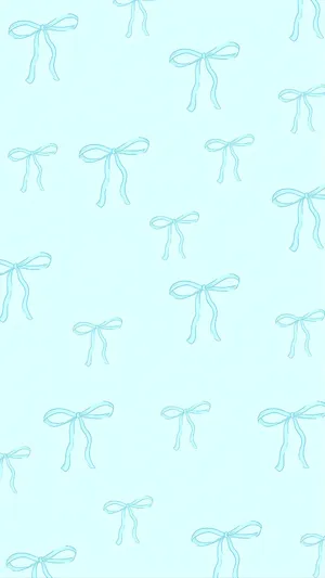 Cute Blue Bow Pattern Wallpaper