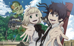 Cute Blue Exorcist Trio Wallpaper