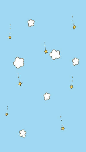 Cute Blue Phone Meteor Showers Wallpaper