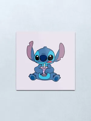 Cute Boba And Stitch In Gray Wallpaper