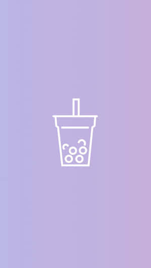 Cute Boba Tea Drawing In Light Purple Wallpaper