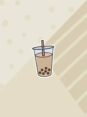 Cute Boba Tea In Brown Aesthetic Wallpaper