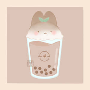Cute Boba Tea Mochi Art Wallpaper