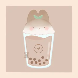 Cute Boba Tea Mochi Art Wallpaper