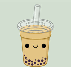 Cute Boba With Smiley Face Wallpaper