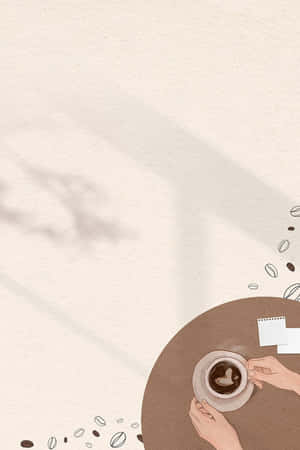 Cute Brown Aesthetic Coffee Time Wallpaper