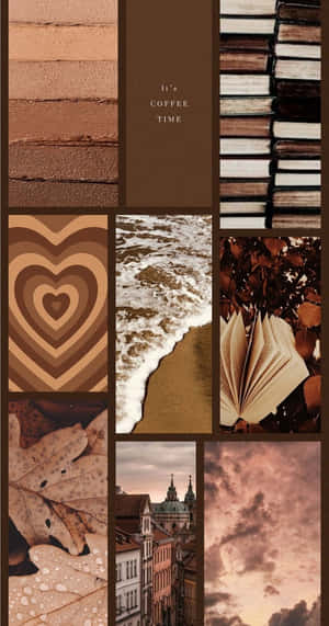 Cute Brown Aesthetic Collage Wallpaper