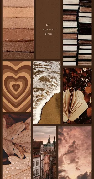 Cute Brown Aesthetic Collage Wallpaper