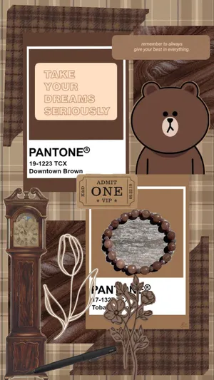 Cute Brown Aesthetic Collage Wallpaper