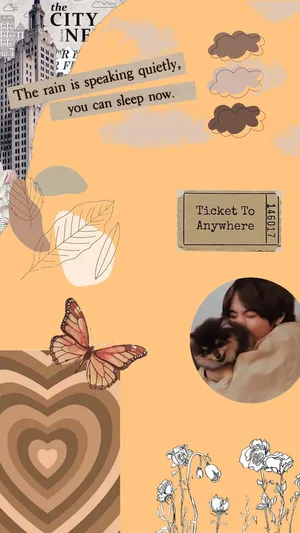 Cute Brown Aesthetic Collage Wallpaper