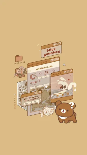 Cute Brown Aesthetic Collage Wallpaper Wallpaper