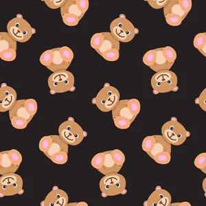 Cute Brown Bear Cartoon Collage Wallpaper