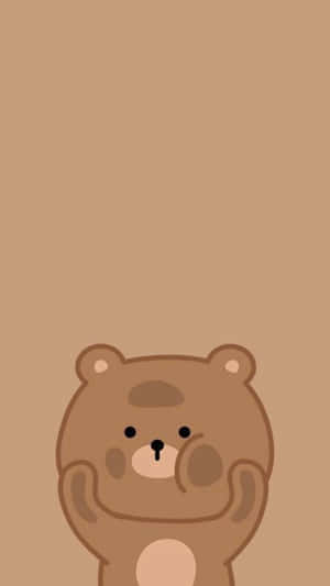 Cute Brown Bear Illustration Wallpaper