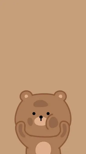 Cute Brown Bear Illustration Wallpaper