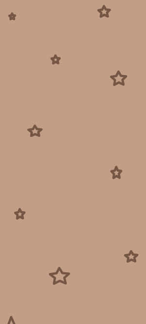 Cute Brown Star Pattern Background Wallpaper