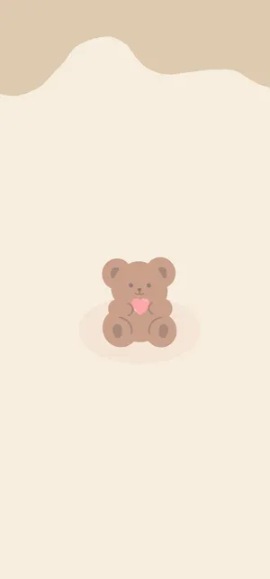 Cute Brown Teddy Bear Aesthetic Wallpaper