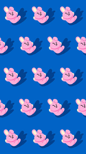 Cute Bt21 Cooky Seamless Pattern Wallpaper
