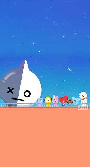 Cute Bt21 Giant Van Wallpaper