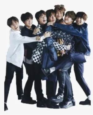 Cute Bts Group Hugging Each Other Wallpaper