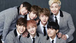 Cute Bts In School Uniforms Wallpaper