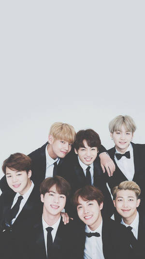 Cute Bts In Tuxedos Wallpaper