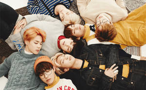Cute Bts Sleeping On Each Other Wallpaper