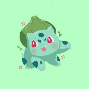 Cute Bulbasaur Frolicking In The Grass Wallpaper