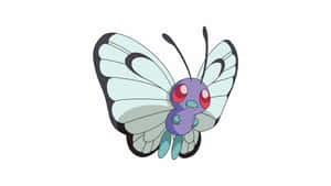 Cute Butterfree On White Backdrop Wallpaper