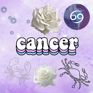 Cute Cancer Zodiac Sign Purple Collage Wallpaper