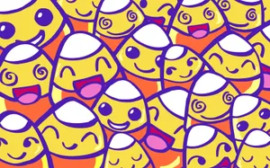 Cute Candies Corn Faces Wallpaper