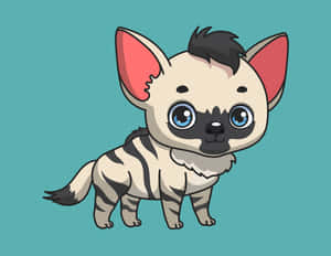 Cute Cartoon Aardwolf Puppy Wallpaper